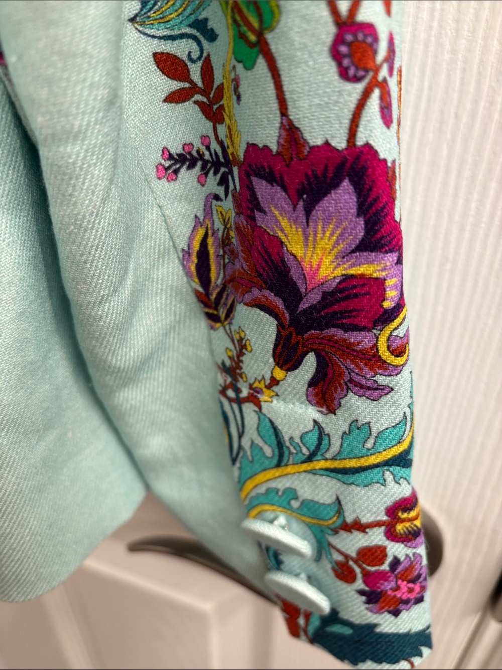 Boston Proper Viney Florals Placed Print Single Button Blazer -Size 10 - Picture 8 of 13